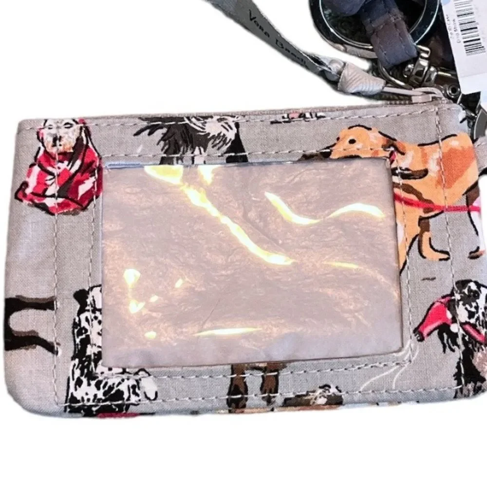 Vera Bradley Dog Show Zip ID and Lanyard Gray